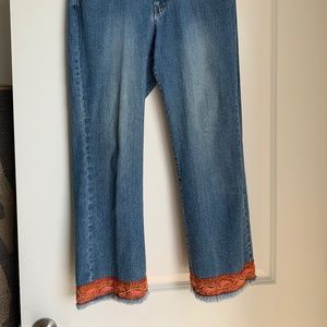 Cute jeans, size 8, embellished cuffs and back pockets